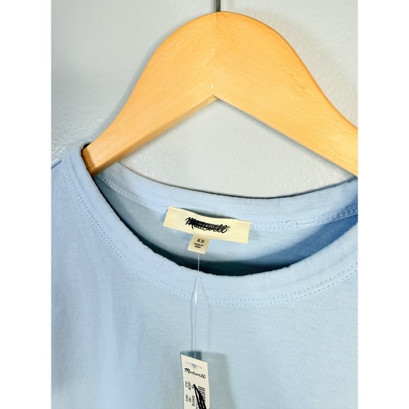 Madewell The‎ Perfect Crewneck Tee in Allday Jersey Light Pool XS NWT - Picture 3 of 6